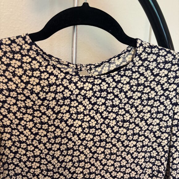 Reformation Josephine Midi Dress Floral Pattern Navy Blue size 2 - Picture 5 of 13